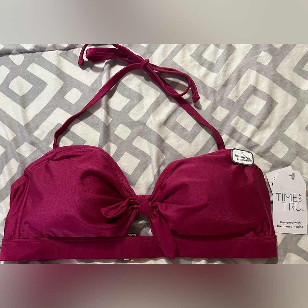 NWT Time and Tru Halter Bikini Top Women’s Size XL